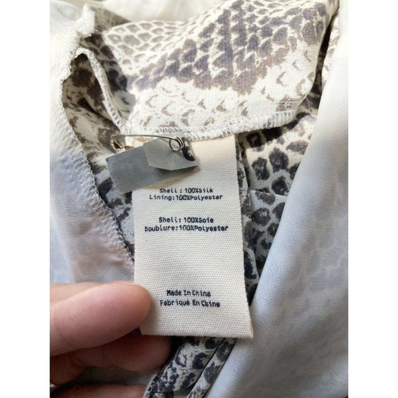 L'AGENCE Maeve Snake Print Silk Crepe V-Neck Tie Wide Leg Jumpsuit, Size 10 - Picture 12 of 13